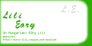 lili eory business card